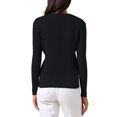thumbnail image 3 of INSPIRAR CHIC Blusa de Mujer Otoño Invierno de Manga Larga Cuello en V Elegante Tops de Punto Acanalado S Negro, 3 of 6