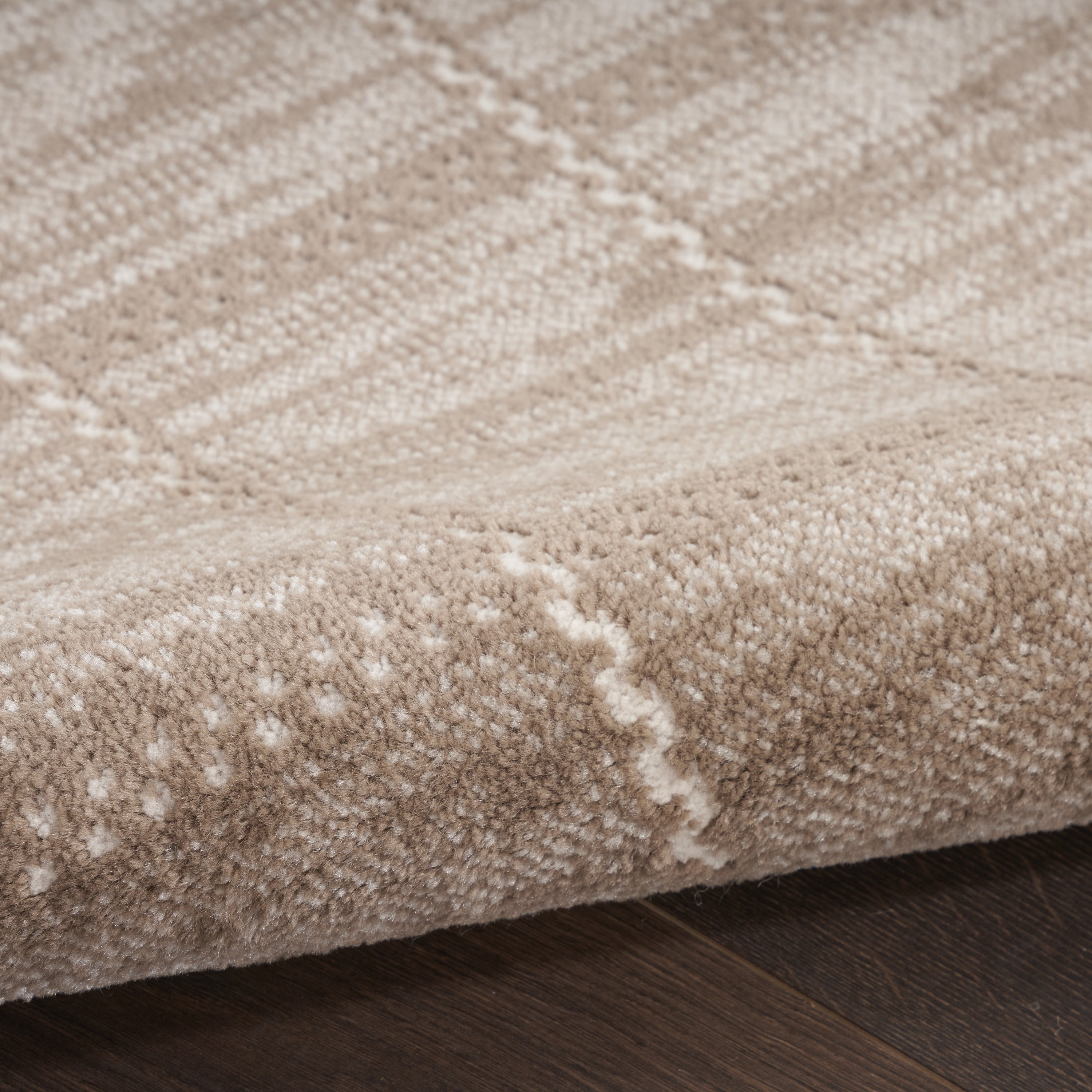 Nourison Serenity Home Geometric Mocha Ivory 9' x 12' Area Rug (9x12)