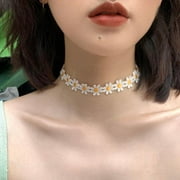 Sunflower Necklace Daisy Flower Choker Clavicular Chain Fashion Jewelry for Women