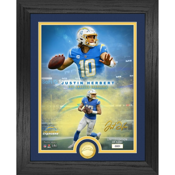 Highland Mint Justin Herbert Los Angeles Chargers 13" x 16" Bronze Coin Photo Mint