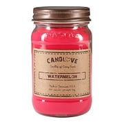 CANDLOVE "Watermelon"Scented 16oz Mason Jar Candle 100% Soy Made In The USA