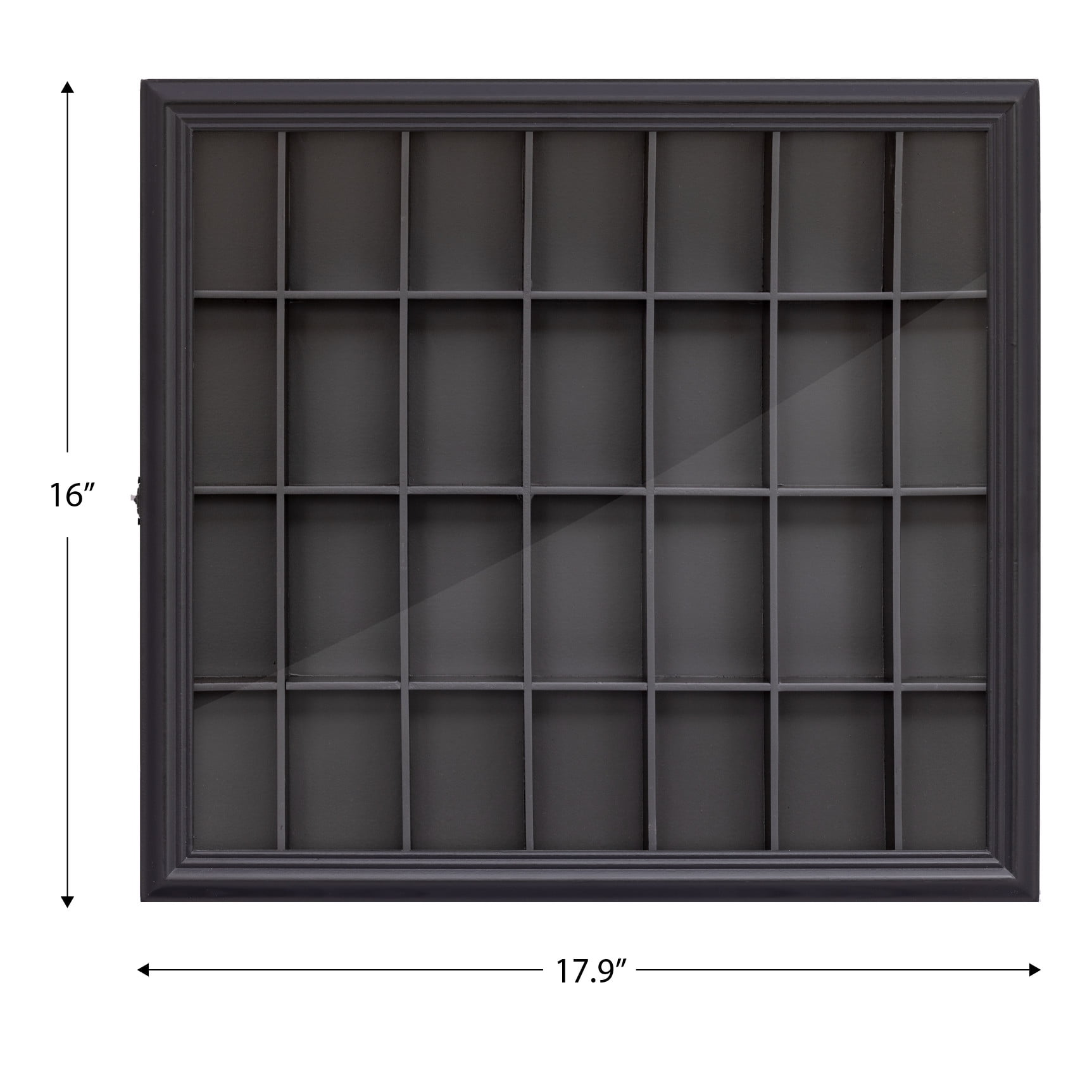 Gallery Solutions Black Display Case for Shot Glass Collection - Holds 28 Collectibles