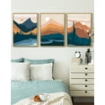 thumbnail image 4 of SHENIFY Set Watercolor Mountain Range Boho Landscape Wall Art Forest Nature Wilderness Farmhouse Rustic Modern Art Decorative for Living Room Bedroom 11x14in3pcs Natural Framed, 4 of 5