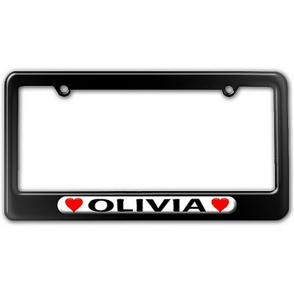 Olivia Love with Hearts License Plate Frame
