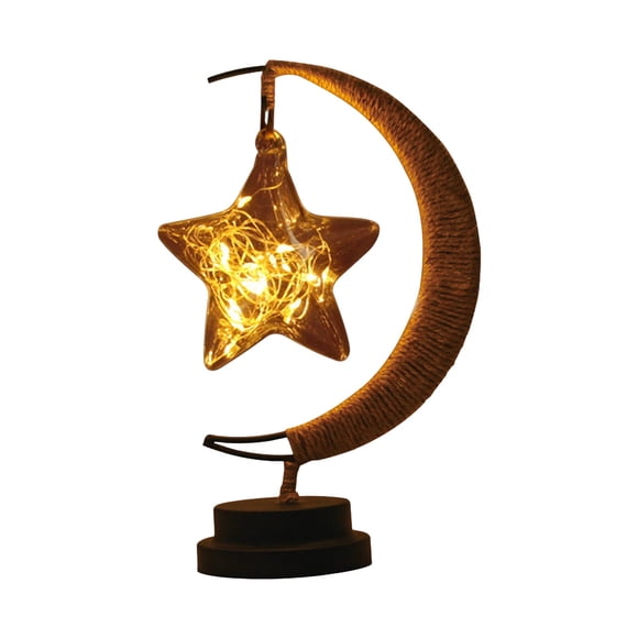 Decorative Night Light for Bedroom and Living Room Glass Moon Star LED Lamp Battery Powered Handmade Craft Idea