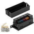 thumbnail image 1 of Bloque de caja de relé de fusibles de 11 vías para automóvil de 12 V con 5 pines y fusibles para automóvil, automóvil, camión, barco, remolque, 1 of 5
