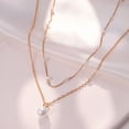 thumbnail image 3 of Collar de perlas de doble capa de luz Collar corto collar de cadena Collarbone borde de joyería para las niñas collar de perlas para las mujeres Dainty, 3 of 7
