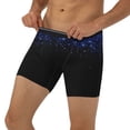 thumbnail image 3 of Salouo Black Blue Glitter Sparkles Pattern Men's Boxer Briefs, Soft & Breathable Underwear Elastic Waistband Briefs for Men,1-Pack, 3 of 7