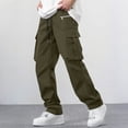 thumbnail image 5 of Bixock Sweatpants for Men,Cargo Pants for Men Solid Color Button Zipper Multi Pockets Casual Fashion Long Pants Outdoor Work Pants, 5 of 6