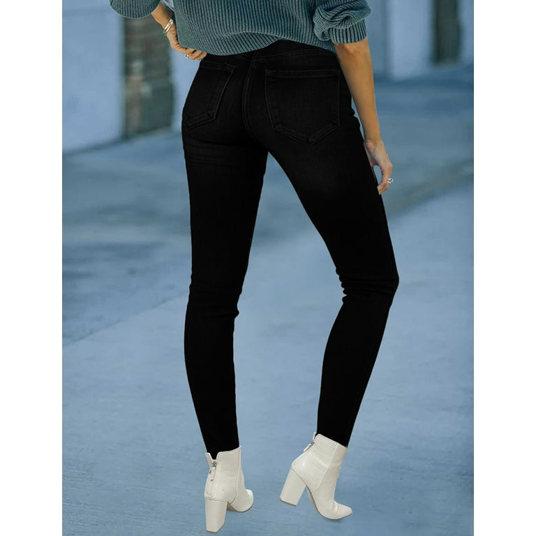 Denim Leggings Thermal Fleece Denim Jeggings, Jeans Leggings for Women High  Waist Stretchy, Stylish & Skinny (Black, 2XL) at  Women's Clothing  store