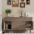 thumbnail image 3 of 47.2" W Buffet Cabinet Sideboard with Storage, Fluted Accent Cabinet Credenza Console Bar Table Pantry with Drawers Adjustable Shelves for Entryway Living Room Kitchen-Grey, 3 of 8