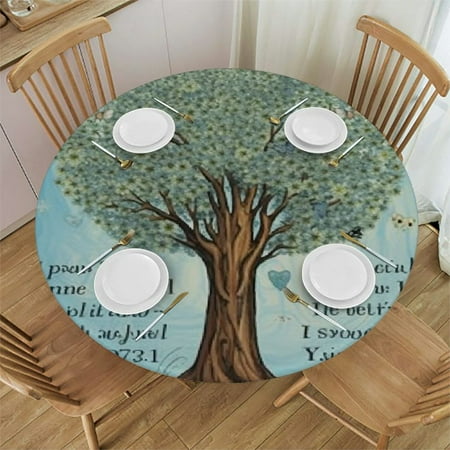 

BCIIG Birthday Celebration Round Table Cover Stain Resistant & Washable 100% Polyester Fiber Perfect for Indoor Outdoor Kitchen Dining Wedding Parties Picnic Camping 46 -50