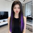 thumbnail image 3 of Ygdeyg Colorful Straight Long Clip-In Hair Extensions, Party Highlights Hairpiece For Kids & Girls, For Festivals, Parties & Hairstyle Decoration, 3 of 4