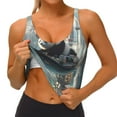 thumbnail image 3 of Pofeuu Panda In Futuristic City Print Sports Bra for Women Sexy Vest Yoga Running Gym Fitness Crop Bras Tops-Medium, 3 of 8