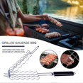 thumbnail image 2 of Sausage Barbecue Grilling Basket, Hot Dogs Metal Sausage Rack Grill Mesh Clip Holder Picnic Kitchen Tools BBQ Basket for 6 Sausage, 2 of 5
