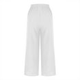 thumbnail image 4 of Wenyuyu Capri Pants for Women Summer Drawstring High Waisted Wide Leg Palazzo Pants Casual Solid Cropped Trousers with Pockets, 4 of 5