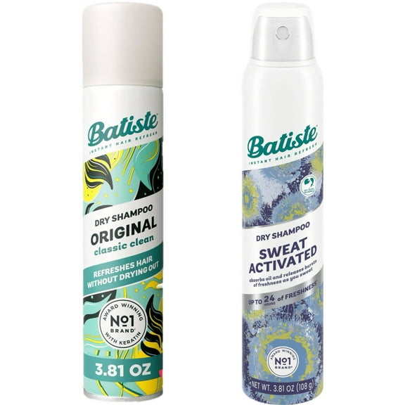 Batiste Original Fragrance Dry Shampoo & Sweat Activated Dry Shampoo Set, 3.81 oz each