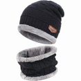 thumbnail image 1 of wonima44 Mens Womens Winter Beanie Hat Scarf Set Warm Knit Thick Fleece Lined Skull Cap Neck Warmer for Men Women, 1 of 1
