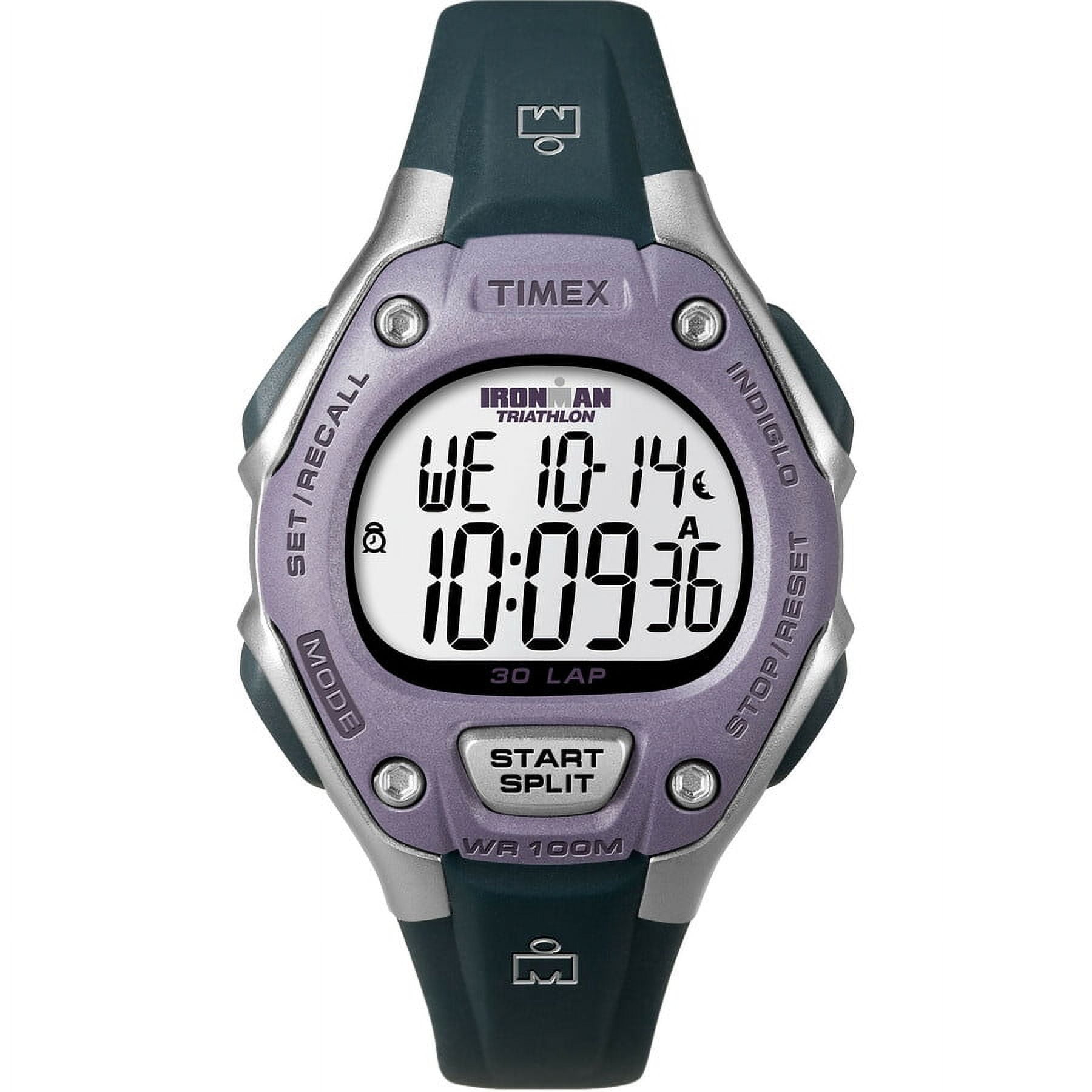 Timex Women's Ironman Classic 30 Mid-Size Watch, Black/Gray/Purple - Main Image