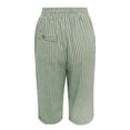 thumbnail image 4 of Striped Capri Pants Women Drawstring Loose Fit Button Pants Lightweight Summer Pinstripe Pants, 4 of 8