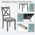 thumbnail image 4 of Modern Solid Wood Dining Chairs Set for 4, Padded Seat Kitchen Dining Chairs with Ergonomic Backrest, Durable Wooden Legs & Linen Cushions, Gray for Dining/Living Rooms, 4 of 9