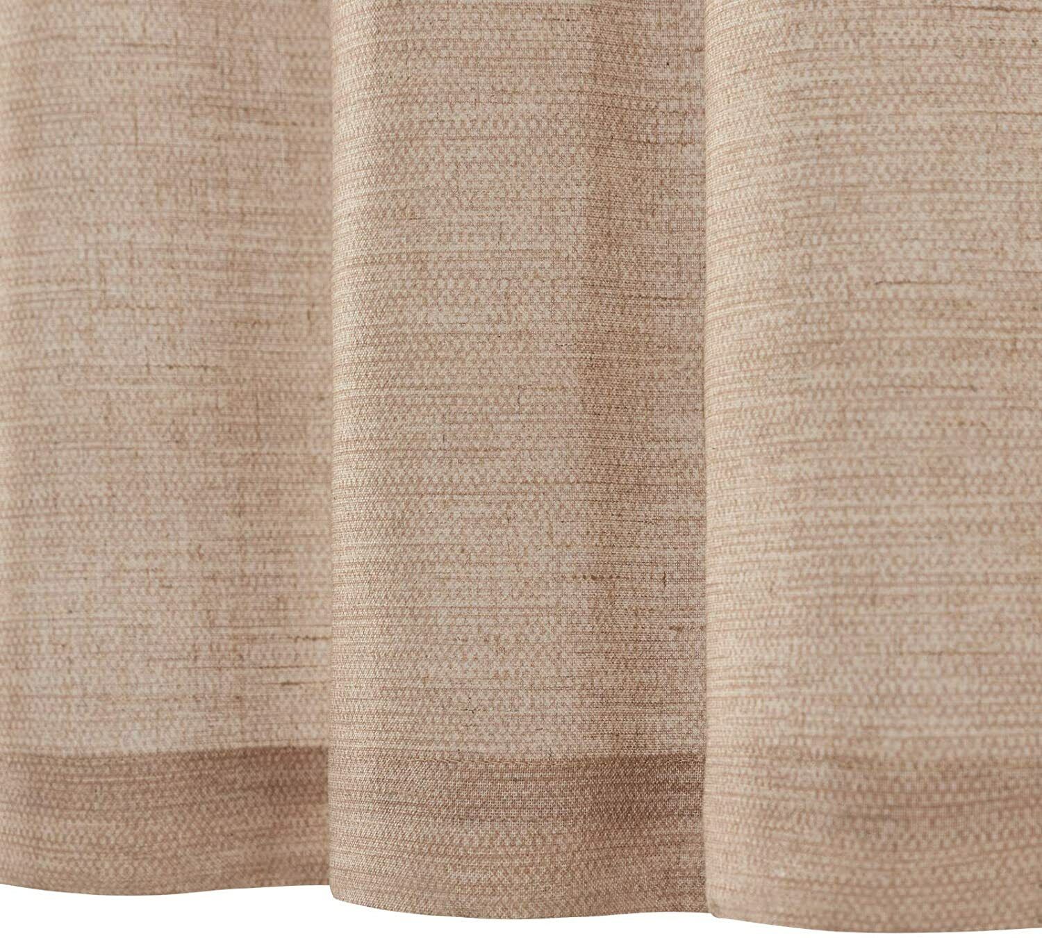 Linen Textured Short Curtains Kitchen Tiers Solid Color Cafe Drapes Rod Pocket