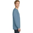 thumbnail image 3 of Port Co Adult Male Men Crew Neck Plain Long Sleeves T-Shirt Mist 4X-Large, 3 of 6