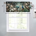 thumbnail image 4 of Peacock Curtains Valances for Home Decor Teal Green Colorful Feather Blue Flower Plant Scenery Thermal Insulated Room Darkening Curtain for Dinning Room 54 by 18 in, 1 Panel, 4 of 6
