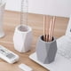 thumbnail image 2 of Portalápices de silicona, taza geométrica para bolígrafos, organizador de papelería de escritorio de oficina, soporte para brochas de maquillaje (paquete de 2-blanco + gris), 2 of 5