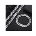 thumbnail image 3 of Cadenas Y Brazalete Cubana De Hip Hop Para Hombre 50cm+20cm Xtellar blanco, 3 of 4