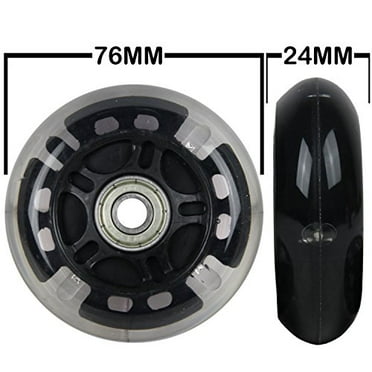 LED Inline Wheels 76mm 82a Skate Light UP 8-Pack w/ABEC 9 Bearings