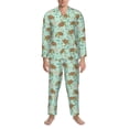 thumbnail image 3 of Naloa Cute Sea Turtles Men’s Pajamas Set - Long Sleeve Button Down Sleep Shirt and Pajama Bottoms Sleepwear Set-Medium, 3 of 7