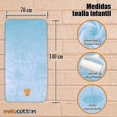 thumbnail image 3 of Toalla de baño para niños MELOCOTTON HOGAR Microfibra Azul Claro - Oso, 3 of 3