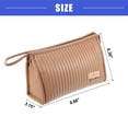 thumbnail image 4 of Vocoste PU Leather Makeup Bag Large Makeup Bag Make Up Brush Organizer Bag Toiletry Bag for Women Coffee Colour, 4 of 7