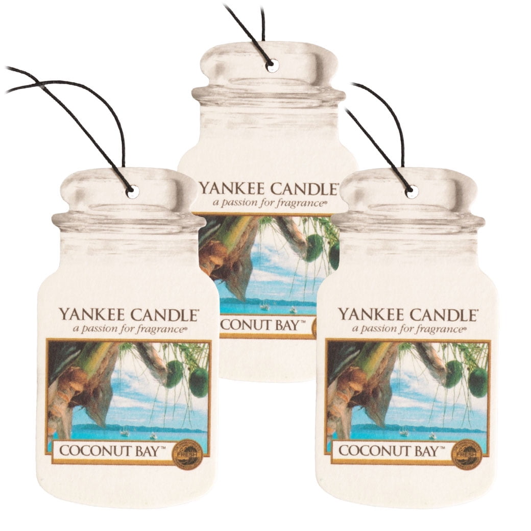 Yankee Candle Classic Paper Car Jar Hanging Air Freshener, Coconut Bay