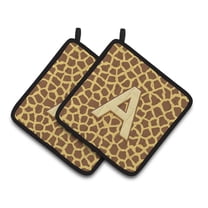 Caroline's Treasures Letter A Monogram - Griaffe Pair of Pot Holders