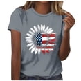 thumbnail image 3 of Frostluinai Shirts for Women Red White and Blue Shirt Crew Neck Short Sleeve Floral Graphic Tees Camiseta Mujer Cuello Redondo 4 de Julio, 3 of 6