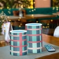 thumbnail image 3 of Yayeee Flameless Candles with Remote Flickering Battery Operated Multi Color Changing, Green Plaid, 3 of 7