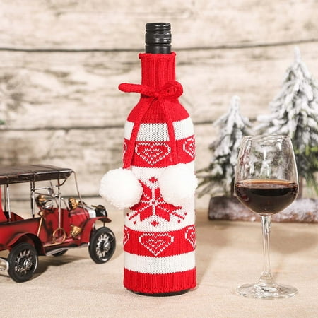 

Dealovy Christmas Table Decoration Christmas Holiday Table Wine Bottle Set Deals