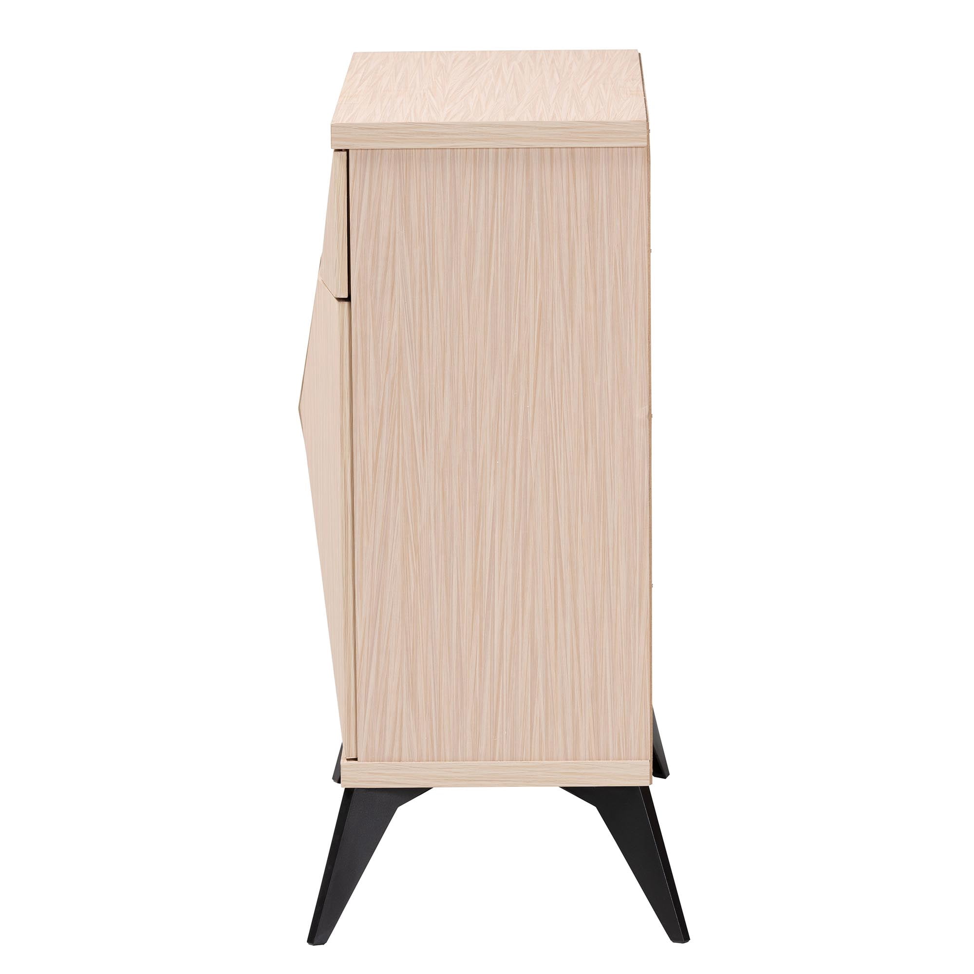 Baxton Studio Draper Mid-Century Sideboard Buffet, 2-Door, Light Brown