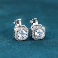 thumbnail image 3 of Female Cute Small Clip Earrings White Zircon Round Stone Earrings For Women Vintage Silver Color Crystal Jewelry Bridal Earrings, 3 of 10