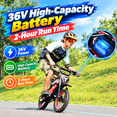 thumbnail image 4 of APEXWILL 36V Kids Electric Dirt Bike, Peak 750W Electric Motorcycle Ride-on Dirt Bike for Kids Aged 5–12, 12-Mile Range, Twist-Grip Throttle, Max Speed ​​19 MPH, Red, 4 of 10