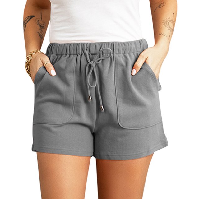 Pantalones cortos casuales para mujer con bolsillos con cordón de moda, pantalones cortos de verano suaves y transpirables para fiesta en la playa, gimnasio