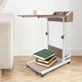 thumbnail image 5 of Loyalheartdy C Shaped End Table Side Table Adjustable-Height Lectern with Wheels for Sofa Table, 5 of 12