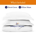 thumbnail image 3 of JS Sanders 800 Thread Count 100% Egyptian Cotton Premium 3 Piece Duvet Set - Breathable All Season Comforter Cover with Zipper Closure & Corner Ties | Smooth Sateen weave ( Eastern King White), 3 of 6