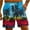 Blue, variant on Iyufng Mens Shorts with Pockets Men's Shorts Drawstring,Men's Special Print Beach Casual Trouser Shorts Pants