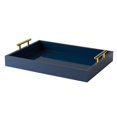 thumbnail image 1 of Kate and Laurel Lipton Decorative Tray with Polished Metal Handles, Navy Blue and Gold, 1 of 5