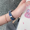 thumbnail image 2 of Soft Casual Fabric Denim Band fpr Apple Watch 38/40/41/42mm(S10), Compatible with iWatch Series 10–1 SE Ultra, Cute Colorful Dot Strap for Girls Women, Adjustable Metal Buckle, Darkblue, 2 of 5