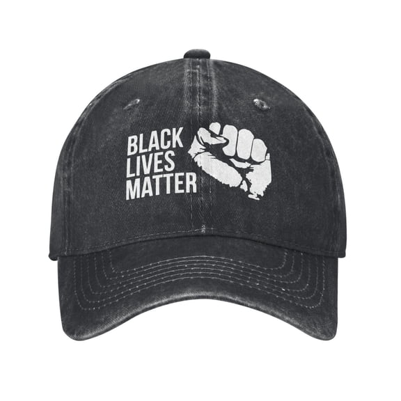 Black Lives Matter Logo Unisex Adult Washed Denim Cotton Sport Outdoor Baseball Cap Adjustable Cowboy Baseball Hat