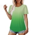 thumbnail image 5 of Yuzhih Summer Tunic Tops for Women 2025 Trendy Casual Short Sleeve Crewneck Eyelet Blouses Curved Hem Tunic, 5 of 6